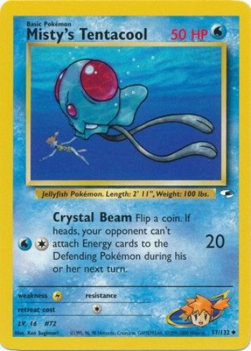 Pokemon Card - Gym Heroes 57/132 - MISTY'S TENTACOOL (uncommon) - NM