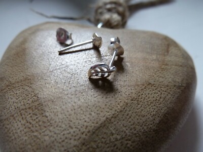 Earrings - Earrings - LEAF - 925 Silver - Set of 2 - NEW