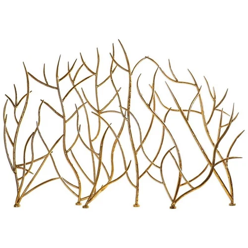 Uttermost Branches Coastal Iron Metal Decorative Fireplace Screen in Gold - Picture 1 of 5