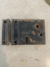 Antique CORBIN Mortise Private Lock, Cast Iron, 3 7/8" x 3 3/8"