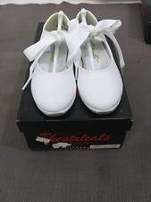 Theatricals White Girls Shoes Size 8.5 M tap Genuine Leather