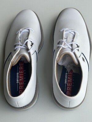 Foot Joy Men's Dryjoy Premiere Golf Shoes-53968-White-Blems