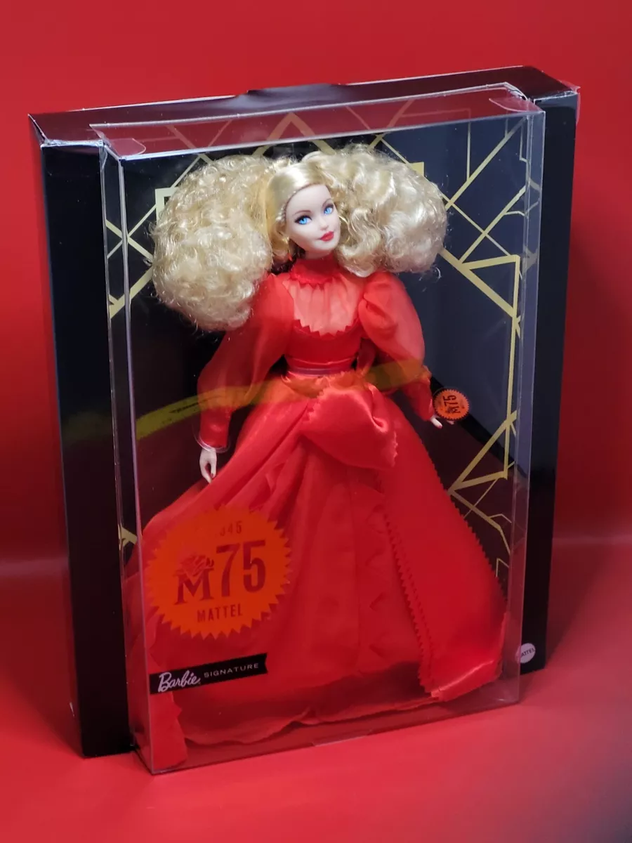 Barbie Collector Mattel 75th Anniversary Doll 12-in Blonde in Red Gown Best  Gift