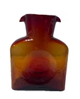 New ListingBlenko Handmade Glass 384 Water Bottle Amberina Double Spout