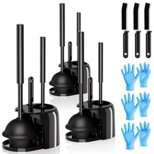 3PACK 4 in 1 Toilet Brush and Plunger Set with Crevice Cleaning Brush, Toilet...