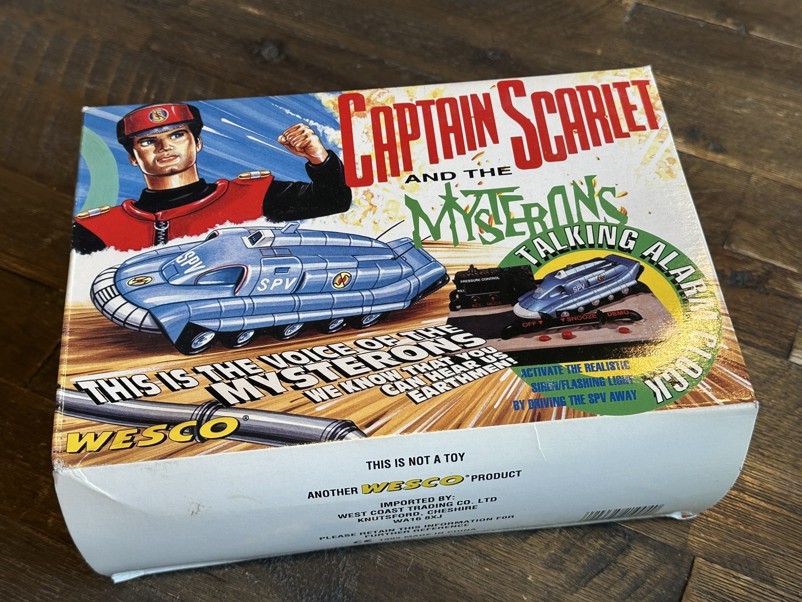 1993 CAPTAIN SCARLET and the MYSTERIONS Talking Alarm Clock Wesco MIB