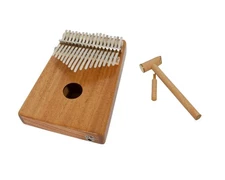 Electric Kalimba Thumb Piano 17 Key Piezo Pickup + Hammer & Tuner