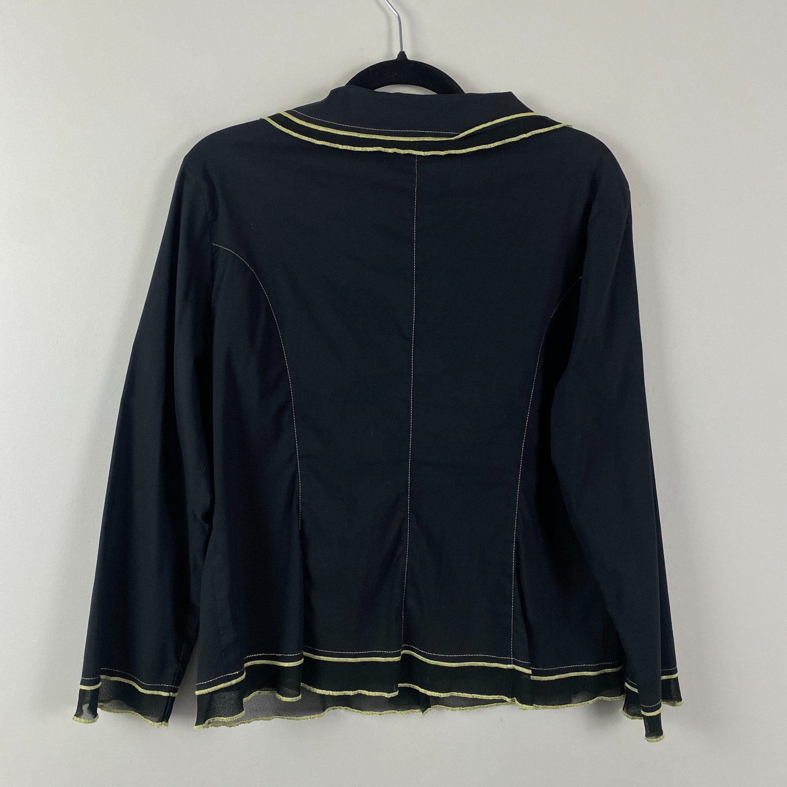 Dolcezza Jacket Size XL Button Front Pockets Blac… - image 6