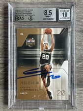 2002-03 Hoops Stars RC Signed Emanuel Manu Ginobili Rookie BGS 8.5 BAS 10 AUTO