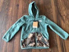 NEW The North Face Forrest Fleece Full Zip Hoodie Green Kids SZ 5 Boy Girl Camo