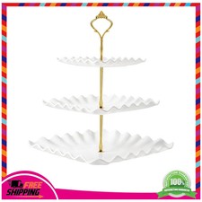 DAFURIET Plastic Dessert Cupcake Stand, 3 Tier Cupcake Tower Holder, White