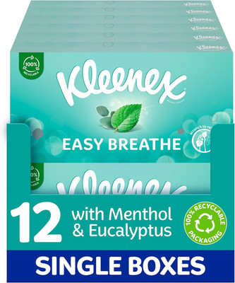   Easy Breathe Gesichtstücher - natürliches Menthol und Eukalyptus - 12 Boxen pro Ca