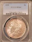 1890 P Morgan Dollar PCGS MS 64