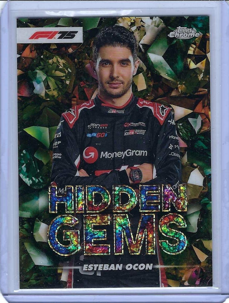 2025 TOPPS CHROME FORMULA 1 ESTEBAN OCON HIDDEN GEMS HG-9 REFRACTOR RACING CARD.