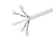 Cat6 Ethernet Bulk Cable Solid 500Mhz UTP Copper Wire 23AWG 250ft White CMR Wire