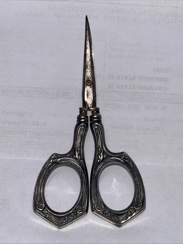 Antique 1900’s GEB.K Sterling Silver Manicure Scissors Made In Germany