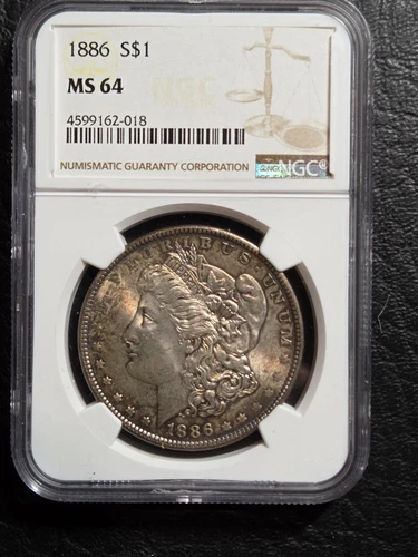 Beautiful 1886 Morgan Silver Dollar NGC Graded MS 64