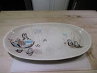 Vtg Red Wing Bob White Quail Pottery Meat Serving Platter Large 20" Oval MCM
