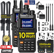 2 PACK Long Range Walkie Talkie 200 Mile Two Way Radio Charge Headset Waterproof