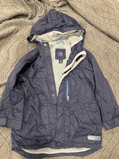 Gap Kids Size XS 4/5 Zip Up Hooded Rain Jacket Lined Navy Blue Pkg. 18