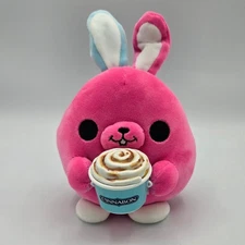 ZURU Mini Snackles Series 1 Britney Bunny Cinnabon Plush Toy Pink Blue Ears
