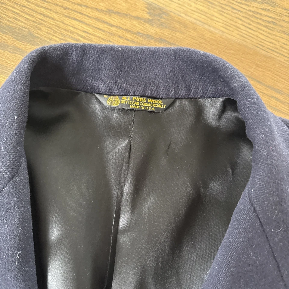 Vintage Marshall Fields Navy Double Breasted Trench Coat (See Measurements) - Image 2 of 4