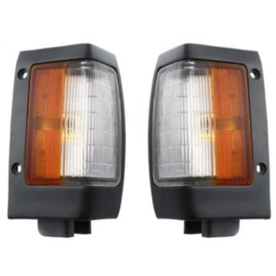 Fits 1993-1997 Nissan D21 Pickup New Front Grille Corner Marker Light Set of 3Pc Foto 3 de 4