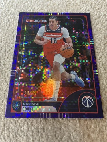 2025 Topps NBA Hoops Basketball Pixel Burst Purple Kyshawn George #56
