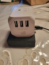 LAX Gadgets 3-Outlet 3-USB Port Surge Protector 5' White OUT3X3WH 