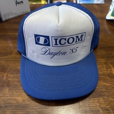 Vintage Trucker Hat ICOM Dayton 85 Blue retro