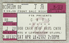 Vintage Cats Play Ticket Stub 4/18/1992 Bob Carr Orlando Florida