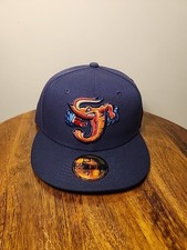 Jacksonville Jumbo Shrimp MiLB Baseball New Era 59FIFTY Hat Cap 7 1/8 Blue