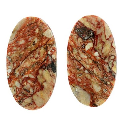 Natural Leopard Skin Jasper Pair 13.4x24.9x4 mm Oval Shape Gemstone LS30-07024