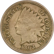 1863 Indian Cent EF Uncertified #1031