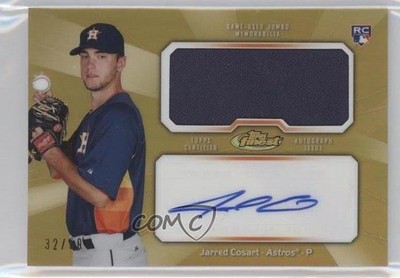 2013 Topps Finest Jumbo Relic Rookie Refractor Gold 32/50 Jarred Cosart Auto 1b0