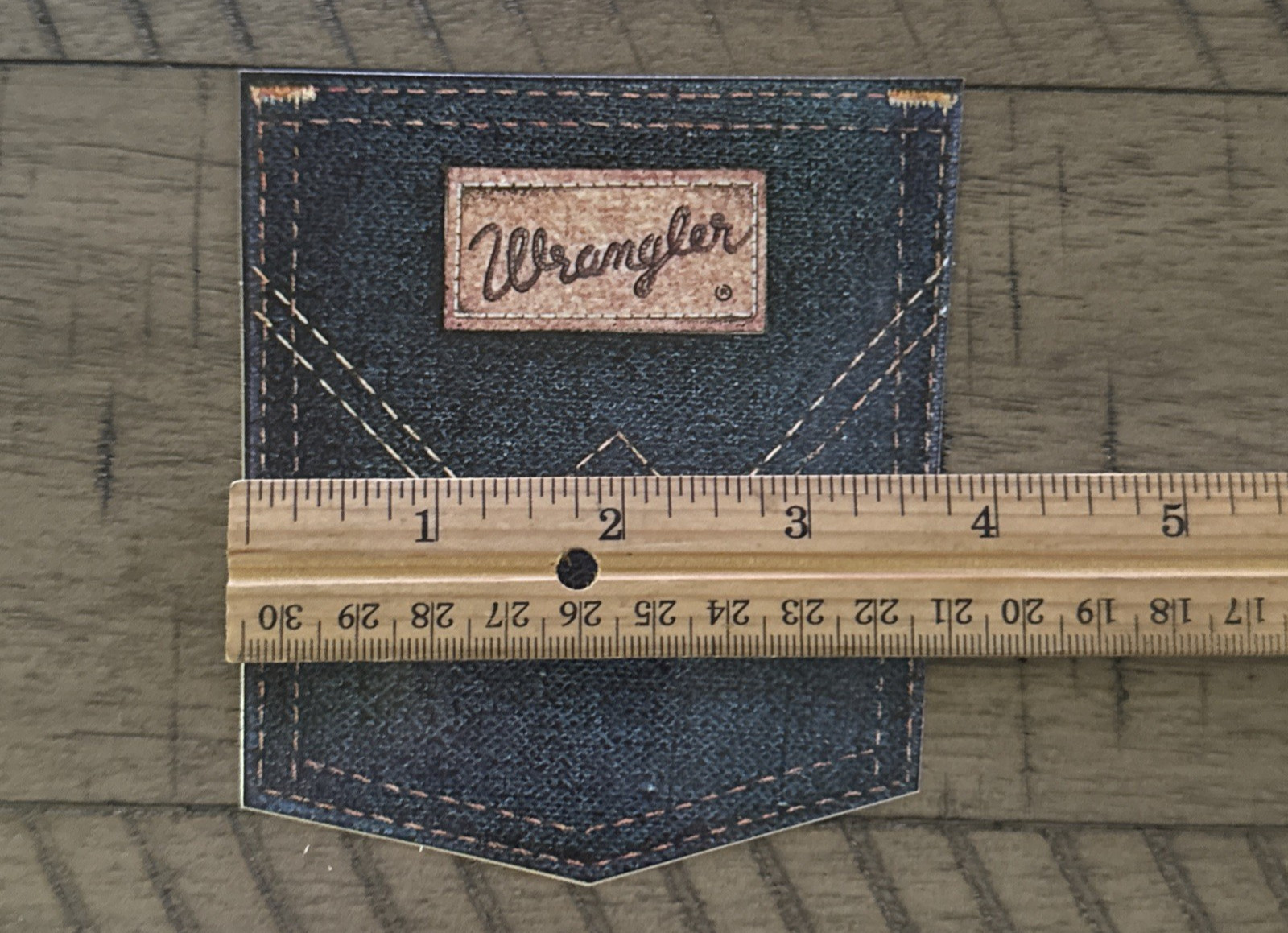 Vintage 1970s Wrangler Pocket Sticker &ndash; Denim Patch Style Promo Decal NOS