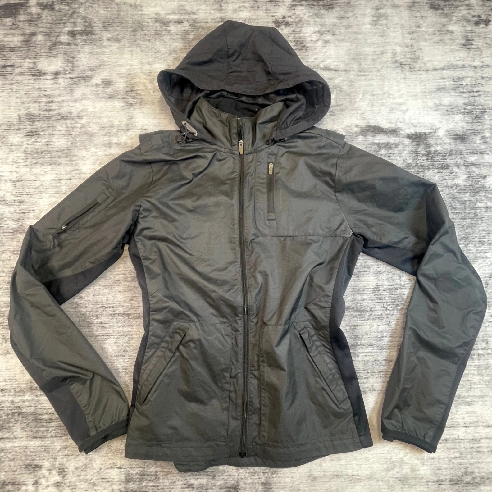 Nike Running Storm-FIT Women Black Hooded Full Zip Performance Jacket Small
