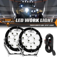 Auxbeam Pair 7 180w Round Led Work Lights Spot Offroad Driving Pods Pickup Suv
