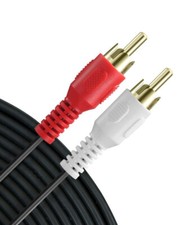 2 RCA to 2 RCA Male Stereo Audio Patch Coaxial Cable Cord L/R Gold Plated Cord