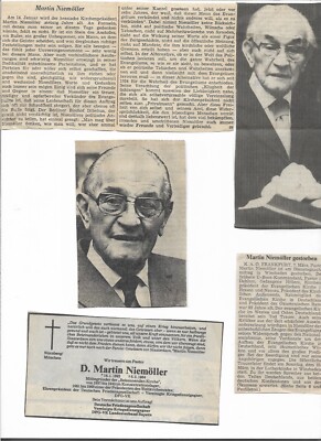 SELTEN SIGNIERT Martin Niemöller signierte Karte mit Foto auf Karte montiert