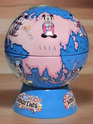 Disney Mickey Mouse Smarties Promo Vintage Coin Bank, 5.5" Tall Around The World - Picture 2 of 6