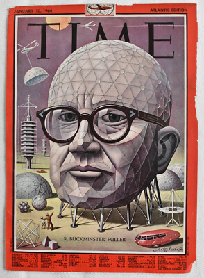 BORIS ARTZYBASHEFF TIME MAGAZINE COVER OF R. BUCKMINSTER FULLER, 1964