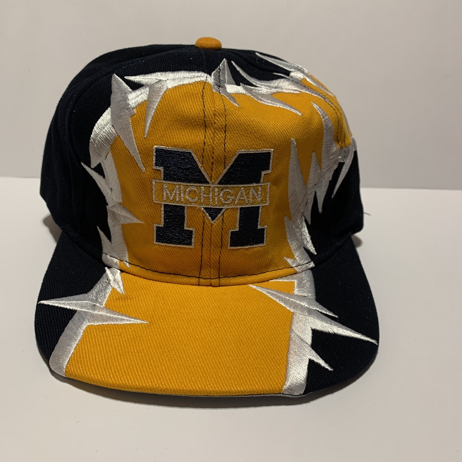 Custom Rare Michigan Wolverines Jagged Edge Shockwave Snapback Customize