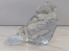 Fenton Clear Glass Bird Figurine Paperweight   Decorative With Paper Label