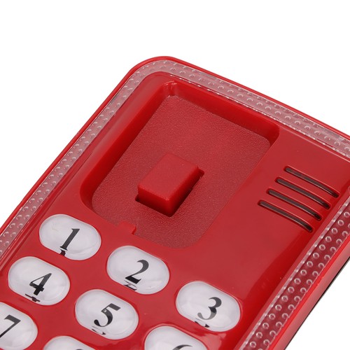 (Rouge)Téléphone Filaire De Bureau Ligne Fixe Murale Portable Avec Fonction - Zdjęcie 3 z 12