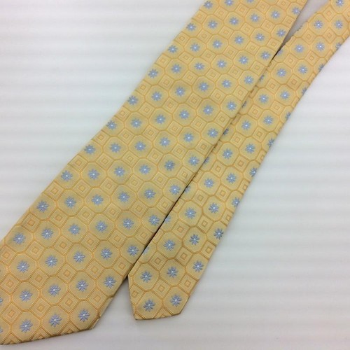IKE BEHAR New York USA Tie Yellow/Gold/Gray Floral Luxury Necktie Silk Ties L3 - Picture 4 of 7