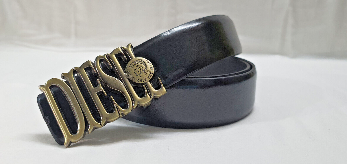 100% Genuine Leather Diesel Belt Rare Buckle Black 2 | eBay