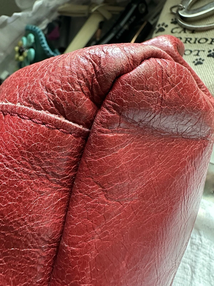 Bandolera grande de cuero rojo Elliott Luca Foto 3 de 4