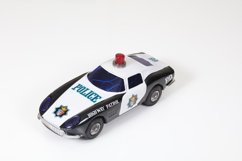 Daishin Japan Vintage Ferrari 275 GTB Tin Toy Police Car . Works. Video. - Picture 7 of 11
