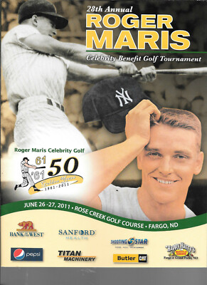 Roger Maris Celebrity Golf Program 28th annual 2011 with special Handkerchief